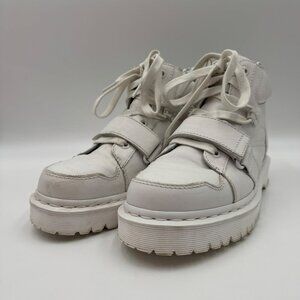 Dr. Martens Zuma II Optical White Leather Ankle Boots Womens Size 9 Lace-Up